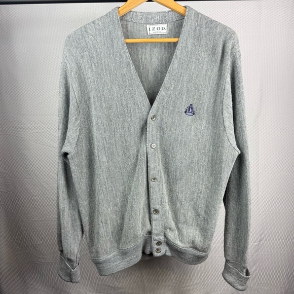 Vintage IZOD Gray Men's Sweater size Large - Picture 1 of 6